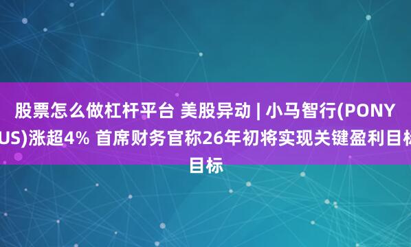 股票怎么做杠杆平台 美股异动 | 小马智行(PONY.US)涨超4% 首席财务官称26年初将实现关键盈利目标